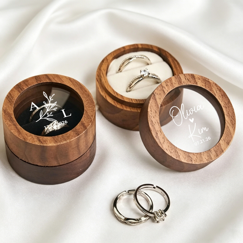 Wood Ring Blank - Caja de Anillos de Boda Personalizada,
