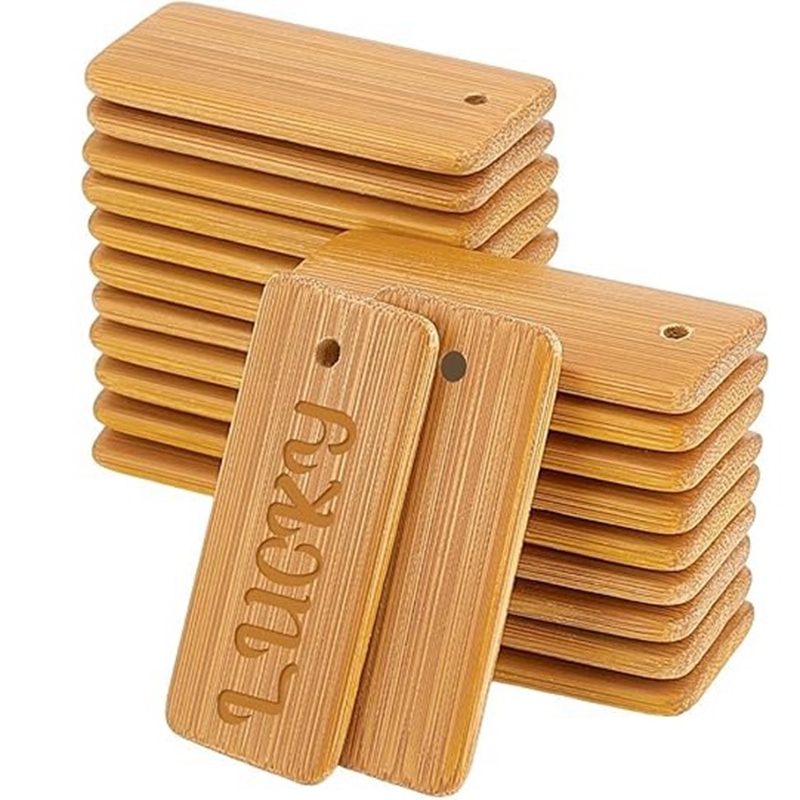 Wood Ring Blank - 50 Uds etiquetas de madera llavero