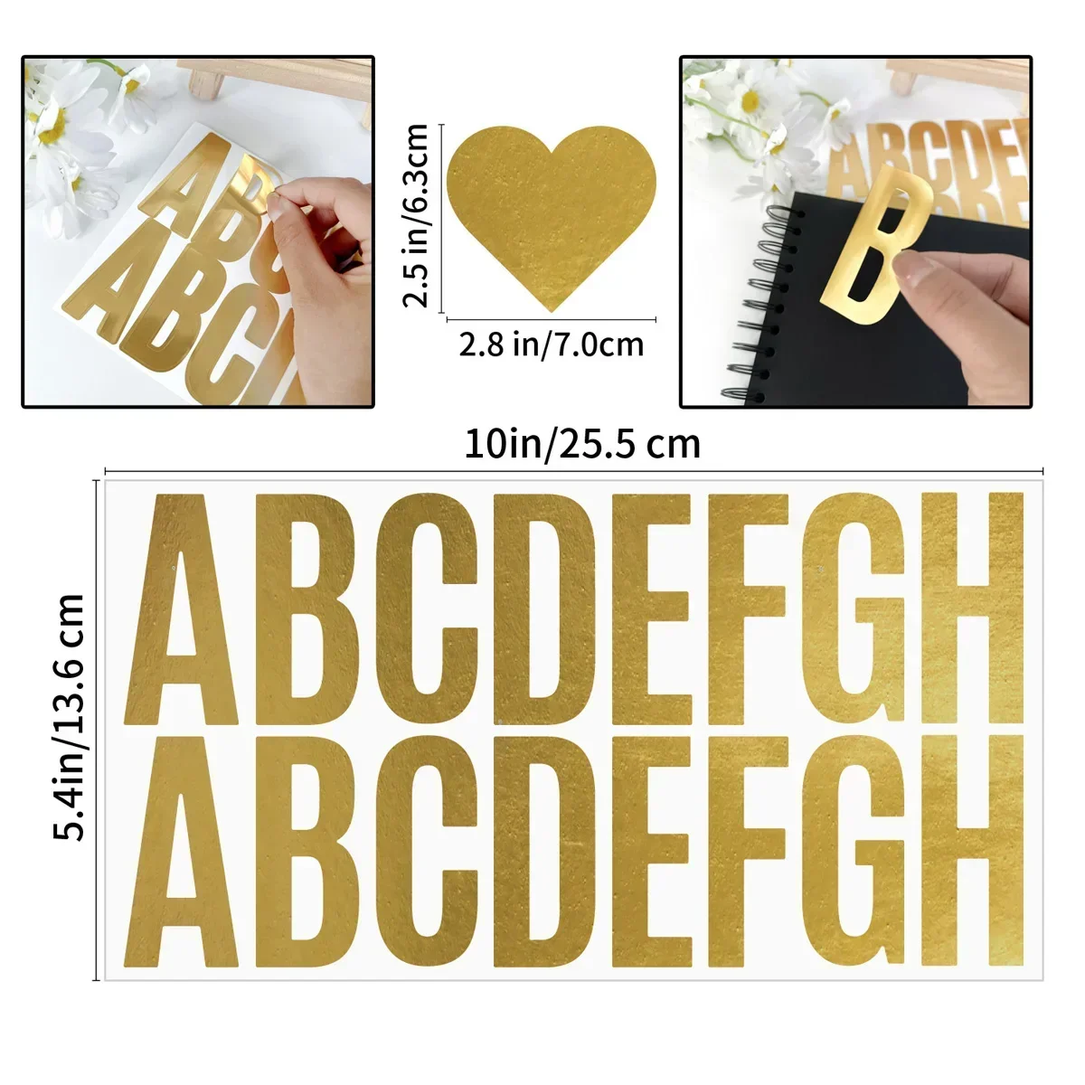 Gold Foil Flakes - 100 Uds. 6 hojas de pegatinas