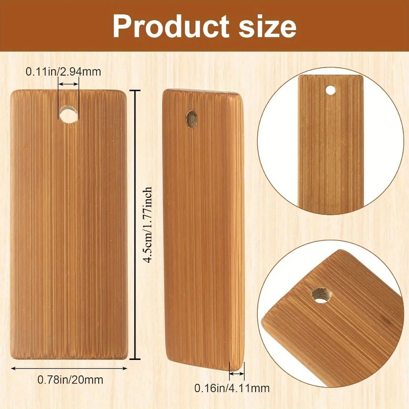 100 Etiquetas de Bambú Natural - Wood Ring Blank reseña y precio
