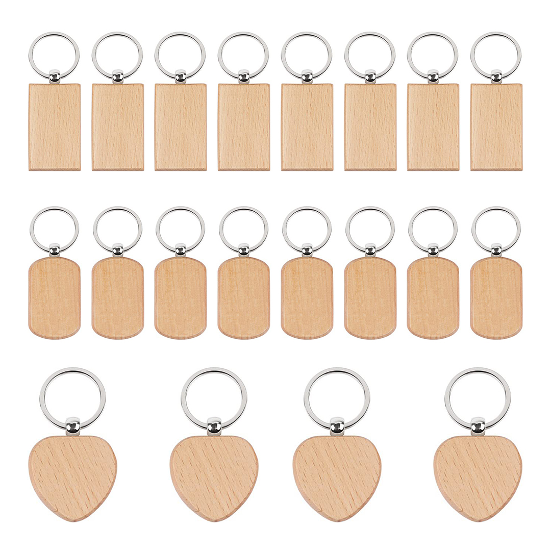 20 Piezas de Llaveros de Mader - Wood Ring Blank reseña y precio